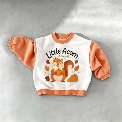 LITTLE ACORN HELLO FALL Baby Toddler Sweatshirt - Orange - 3-5T - image 1