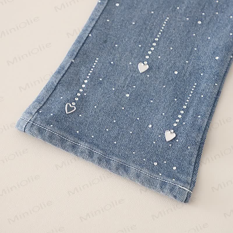 Toddler Baby Girl Polka Dot Long Sleeve Top and Denim Pants 2-piece Set - image 14