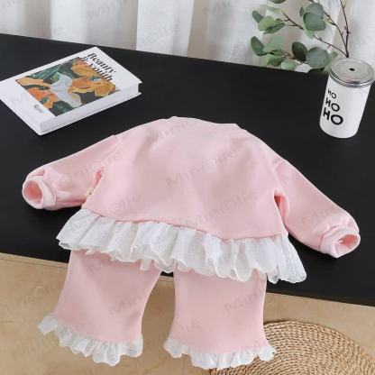 Toddler Girl Tulip Long Sleeve Lace Top and Pants 2-piece Set - image 4