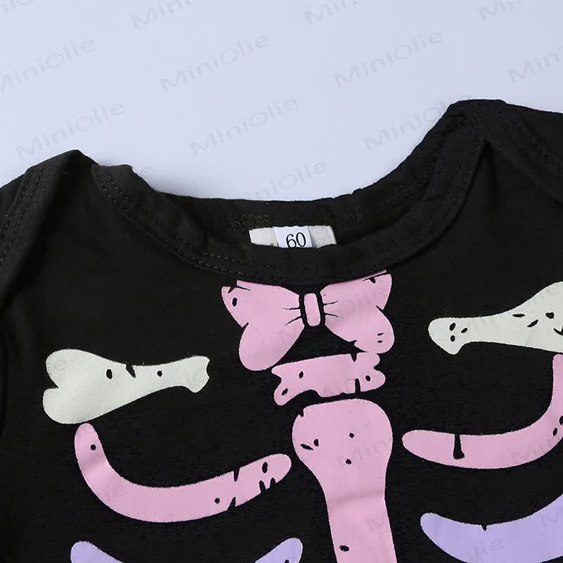 Baby Halloween Skeleton Batwing Romper Hat Set - image 10