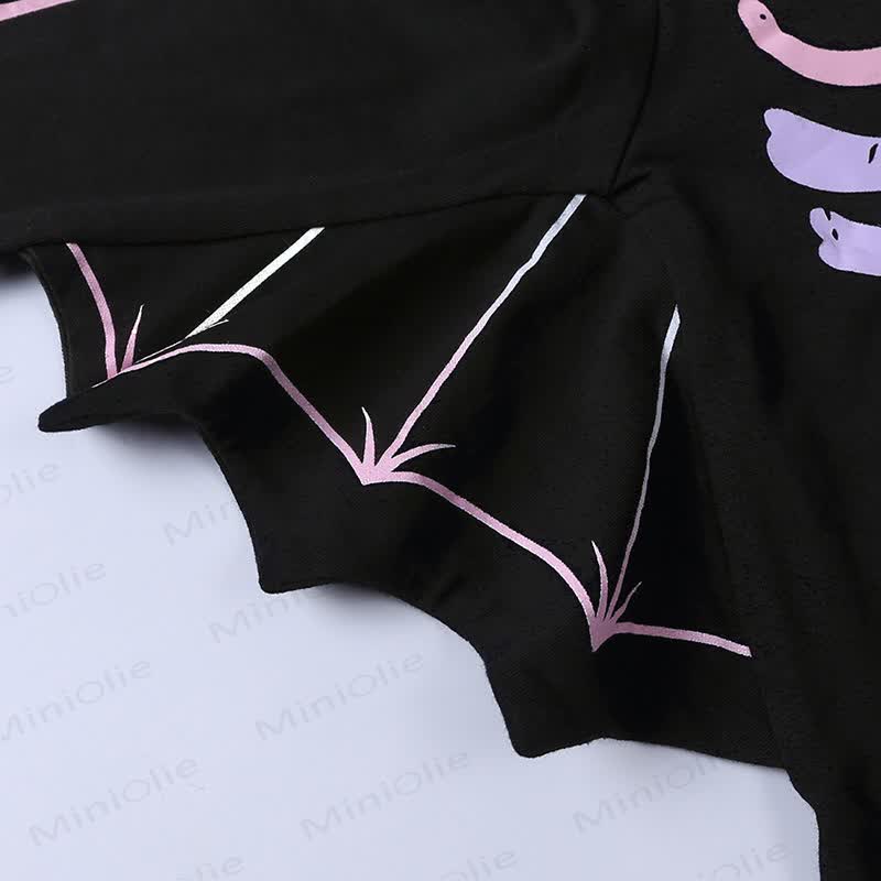 Baby Halloween Skeleton Batwing Romper Hat Set - image 15