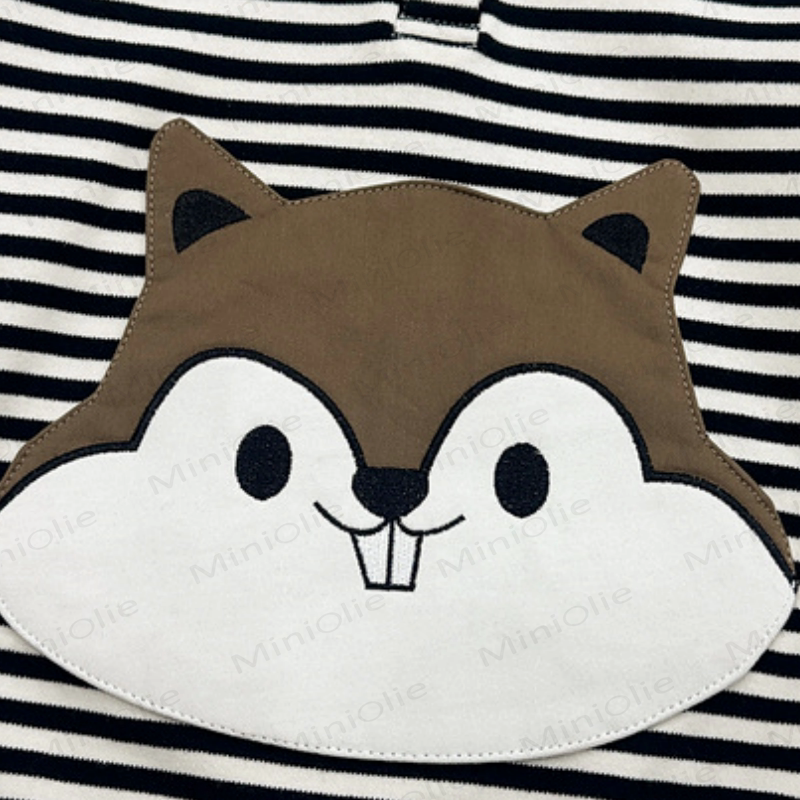 Baby Toddler Striped Squirrel Ear Hoodie and Pants 2-piece Set - image 6