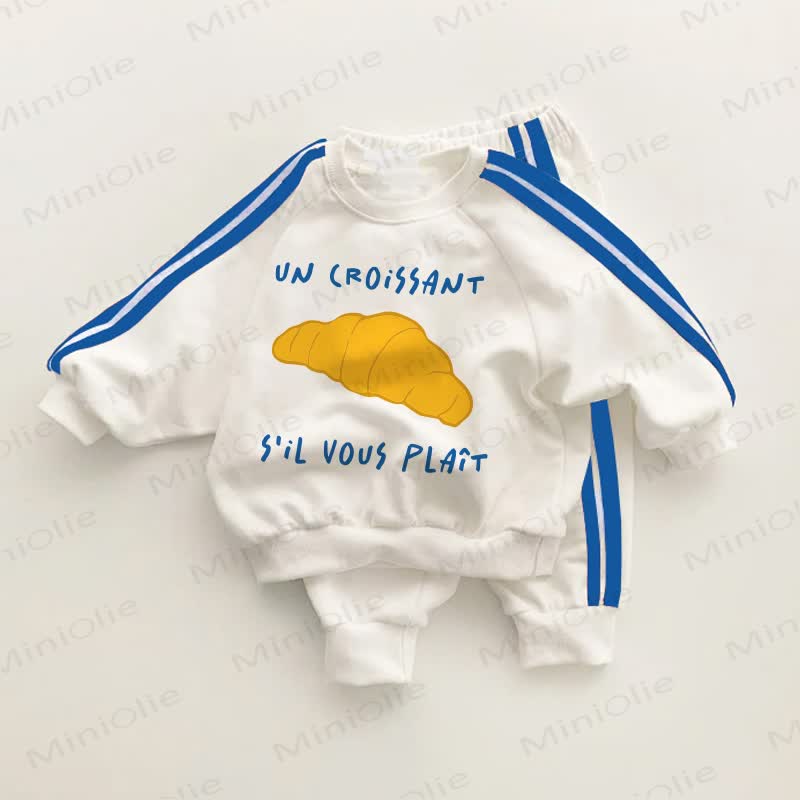 UN CROISSANT S'IL VOUS PLAÎT Baby Toddler Blue Striped 2-piece Set - White&Blue - 3-5T - image 1