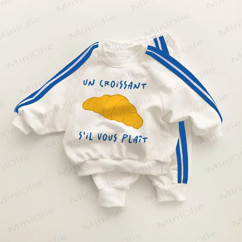 UN CROISSANT S'IL VOUS PLAÎT Baby Toddler Blue Striped 2-piece Set - White&Blue - 3-5T - image 1