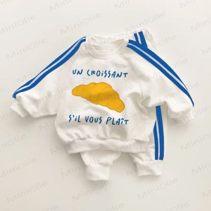UN CROISSANT S'IL VOUS PLAÎT Baby Toddler Blue Striped 2-piece Set - White&Blue - 3-5T - image 1