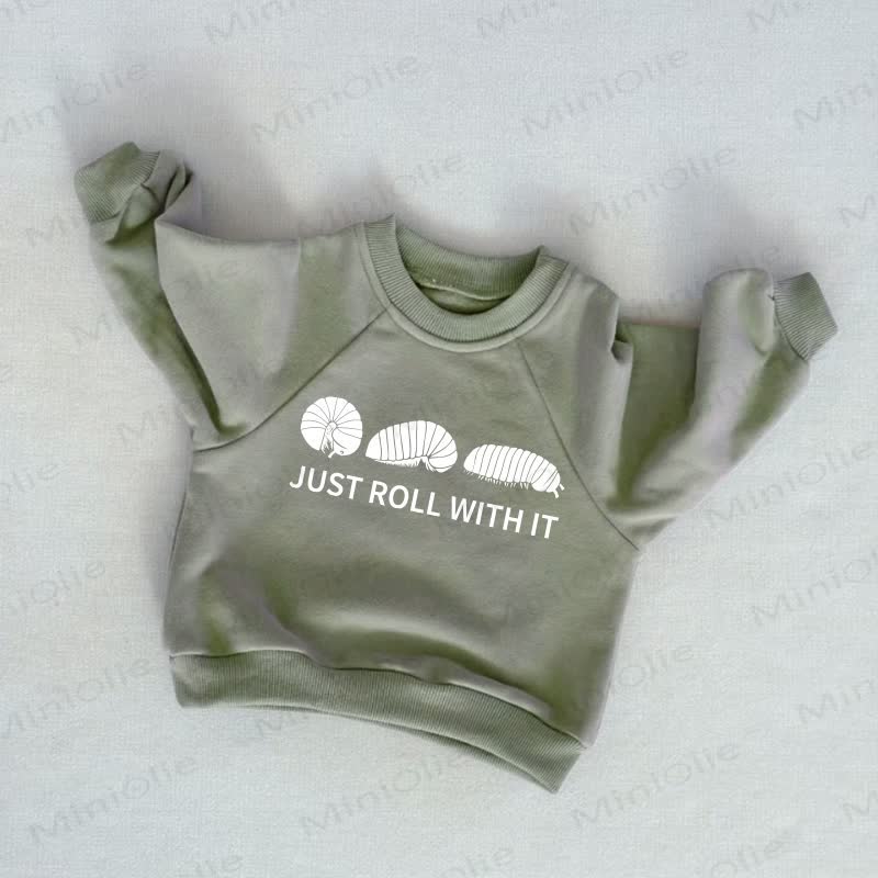JUST ROLL WITH IT Baby Toddler Grey Green Sweatshirt - Grey Green - 3-5T - image 1