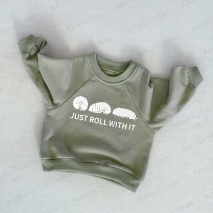 JUST ROLL WITH IT Baby Toddler Grey Green Sweatshirt - Grey Green - 3-5T - image 1