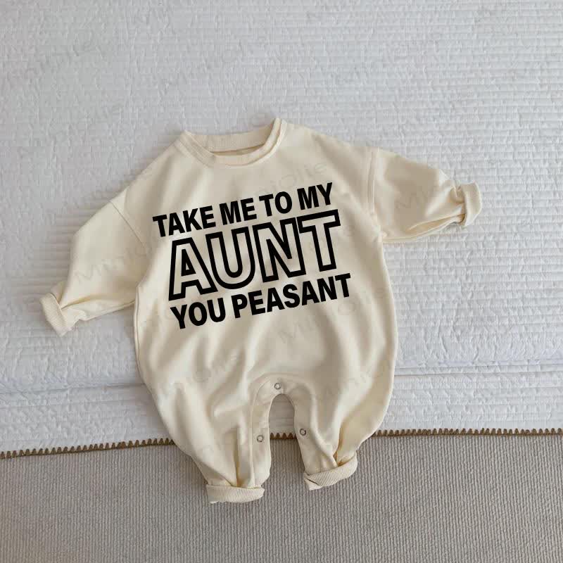 TAKE ME TO MY UNCLE/AUNT YOU PEASANT Baby Beige Romper - Beige: BEIGE - 2-3T - image 2