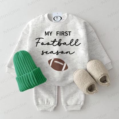 MY FIRST FOOTBALL SEASON Baby Sweatshirt 2-piece Set - Light Grey - 2-3T - image 1