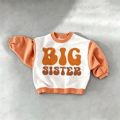 BIG SISTER Baby Toddler Orange Sweatshirt - Orange - 3-5T - image 1