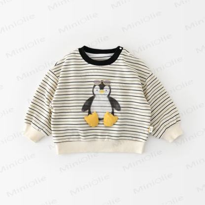 Baby Toddler Penguin Striped Sweatshirt or Fish Pants - White - 4-5T - image 2