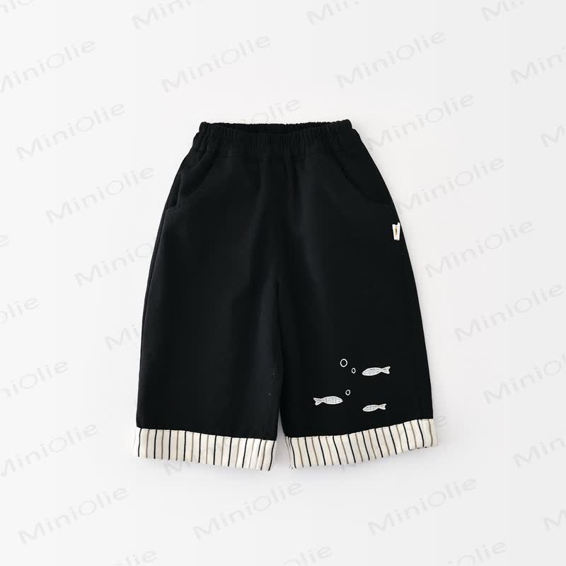 Baby Toddler Penguin Striped Sweatshirt or Fish Pants - Black - 4-5T - image 3