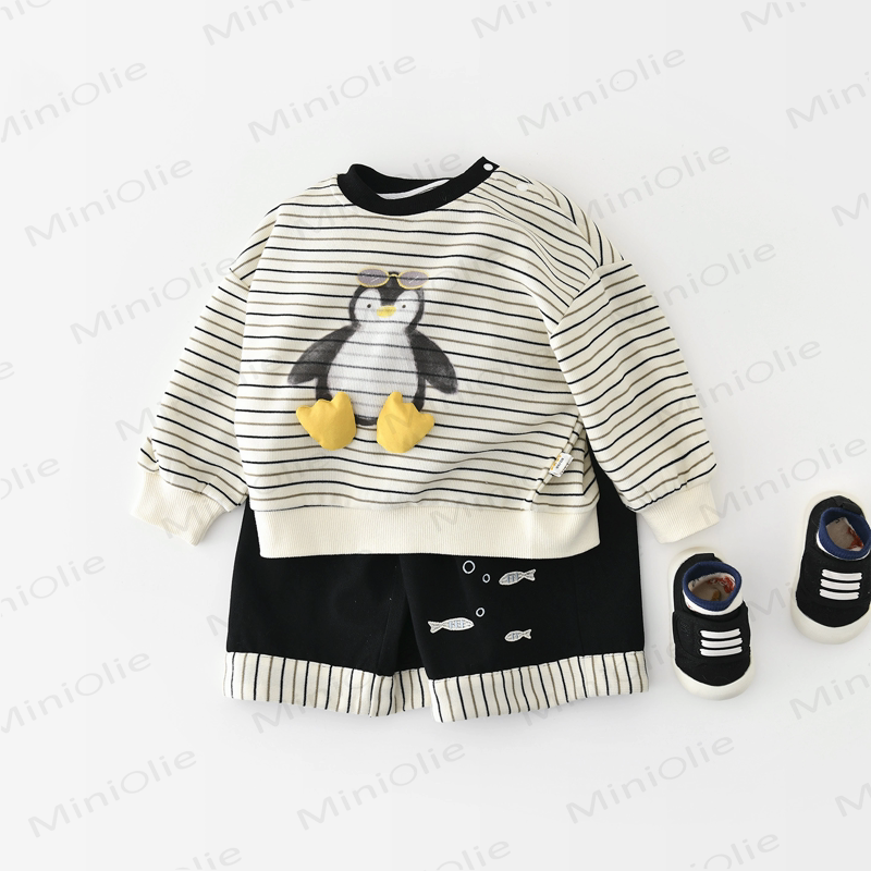 Baby Toddler Penguin Striped Sweatshirt or Fish Pants - image 1
