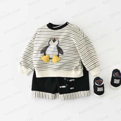 Baby Toddler Penguin Striped Sweatshirt or Fish Pants - image 1