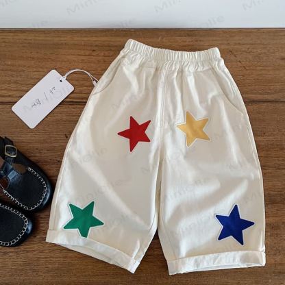 Toddler Color Star Patch Relaxed Fit Pants - Beige - 8-9T - image 2