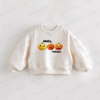 HALLOWEEN Baby Toddler Cream Pumpkin Print Sweatshirt - Cream - 3-5T - image 1