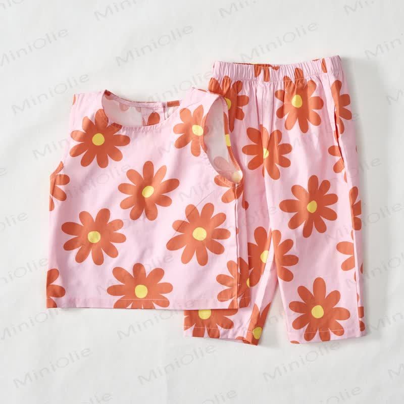 Baby Toddler Pink Flower Sleeveless Top and Pants 2-piece Set - image 2