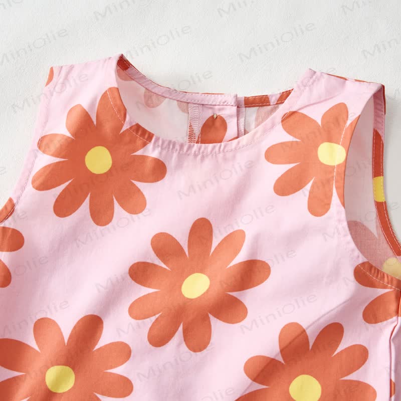 Baby Toddler Pink Flower Sleeveless Top and Pants 2-piece Set - image 4