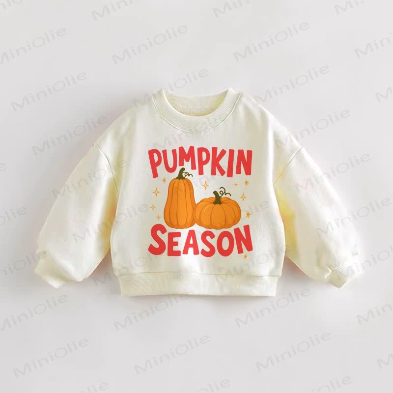 PUMPKIN SEASON Baby Toddler Cream Sweatshirt - Cream - 3-5T - image 1