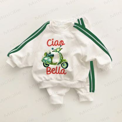 CIAO BELLA Baby Toddler Green Striped 2-piece Set - White&Green - 3-5T - image 1