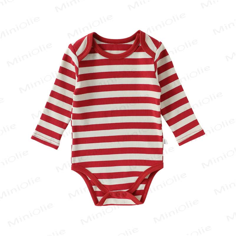 Baby Red White Stripe Onesie - Red Bodysuit - 18-24M - image 3