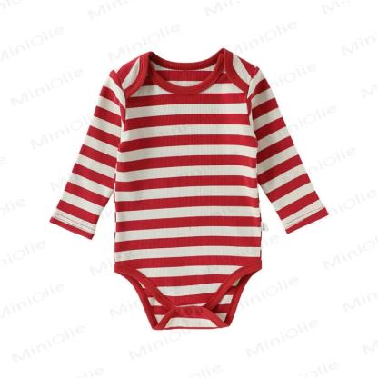 Baby Red White Stripe Onesie - Red Bodysuit - 18-24M - image 3