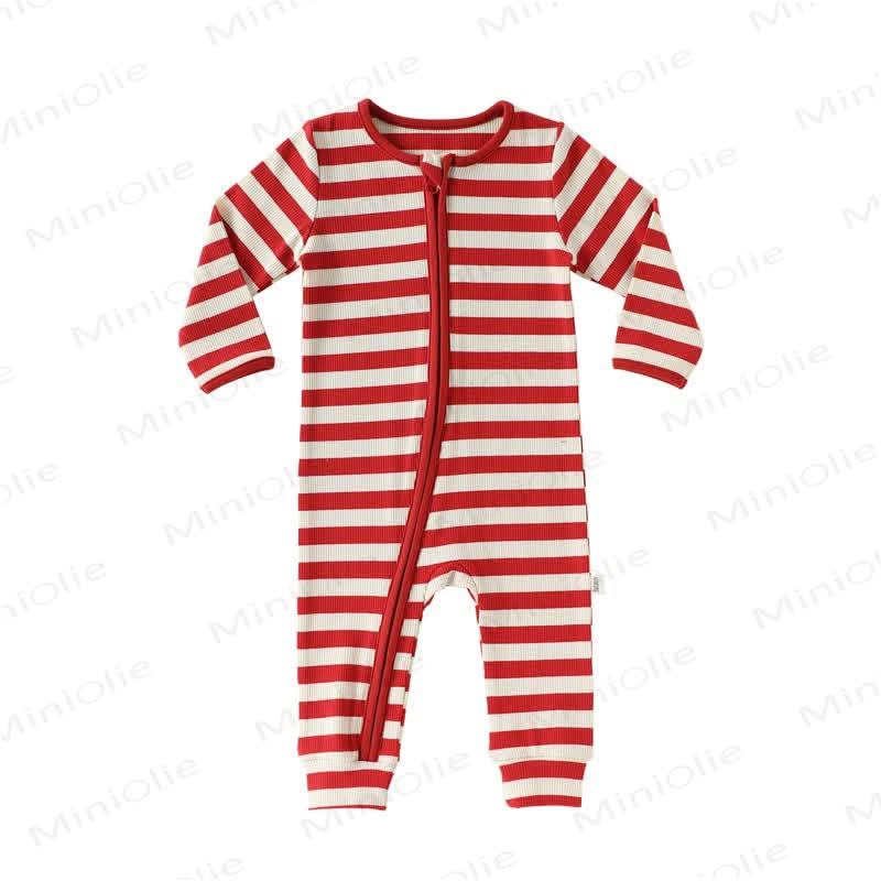 Baby Red White Stripe Onesie - Red Zipper - 18-24M - image 10