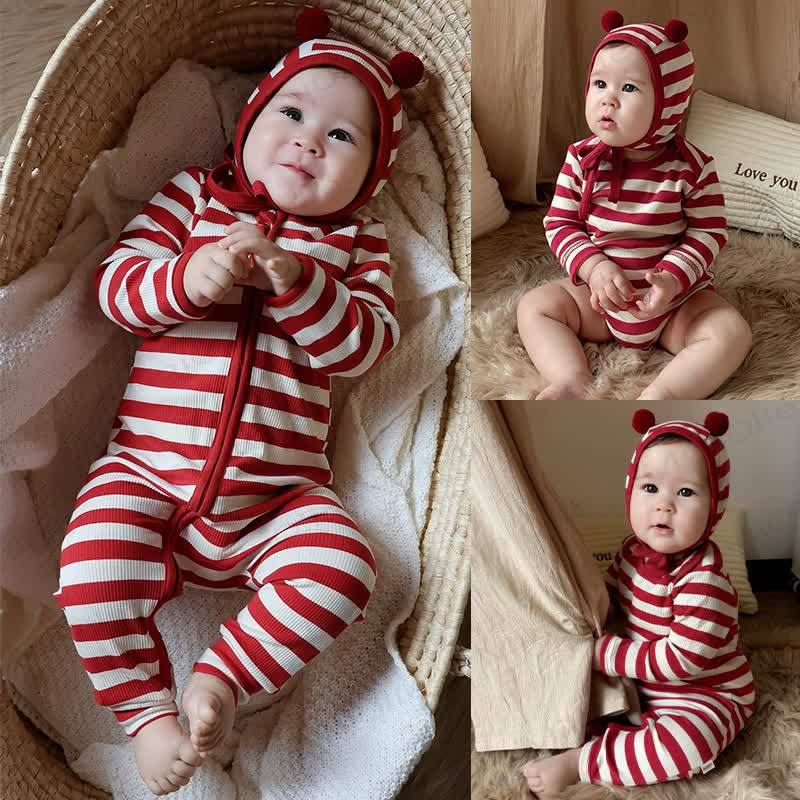 Baby Red White Stripe Onesie - image 2