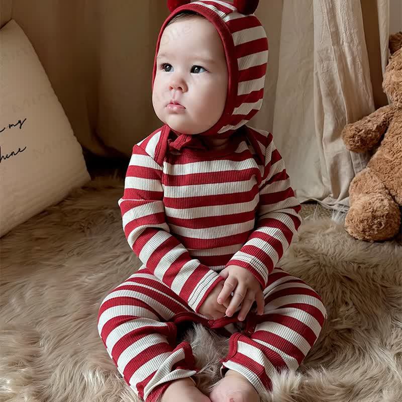 Baby Red White Stripe Onesie - image 17
