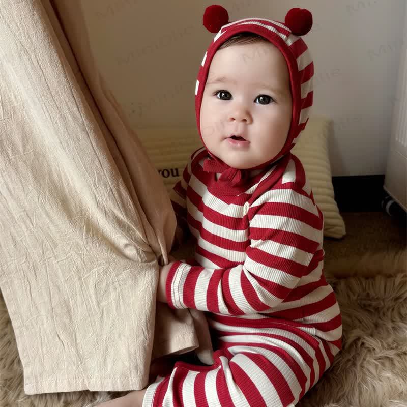 Baby Red White Stripe Onesie - image 18