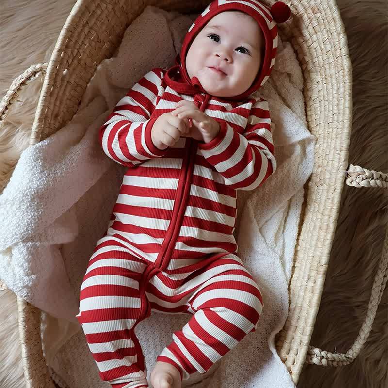 Baby Red White Stripe Onesie - image 12