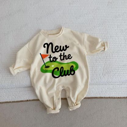 NEW TO THE CLUB Baby Golf Course Beige Romper - Beige - 2-3T - image 1