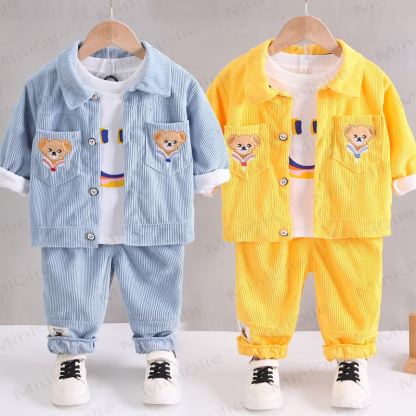 Toddler Bear Patch Corduroy 3-piece Set - image 1