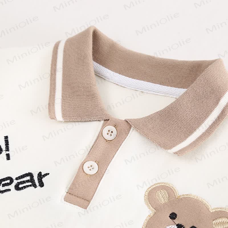 YEP! BEAR Toddler Boy Colorblock Polo Sweatshirt and Pants 2-piece Set - image 5