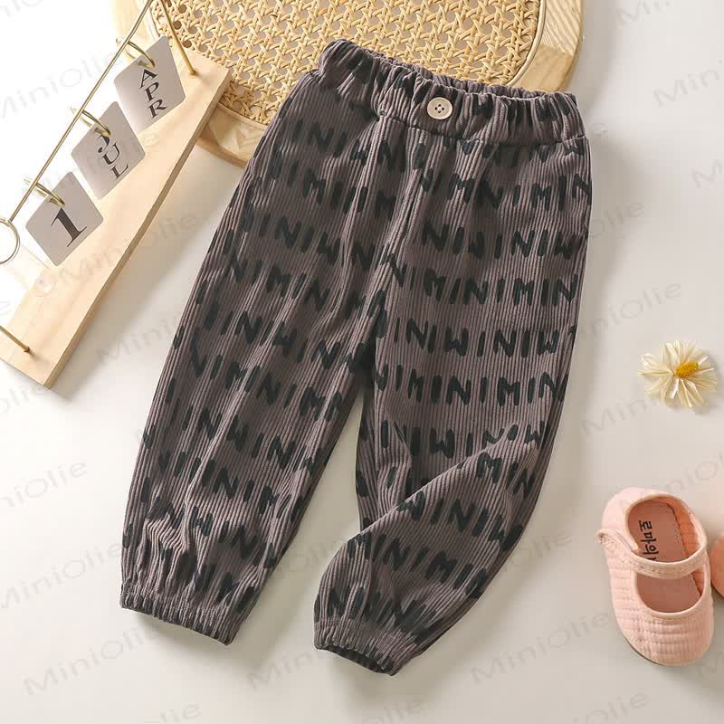 Toddler Baby Textured Print Corduroy Jogger - Brown - 8-9T - image 3