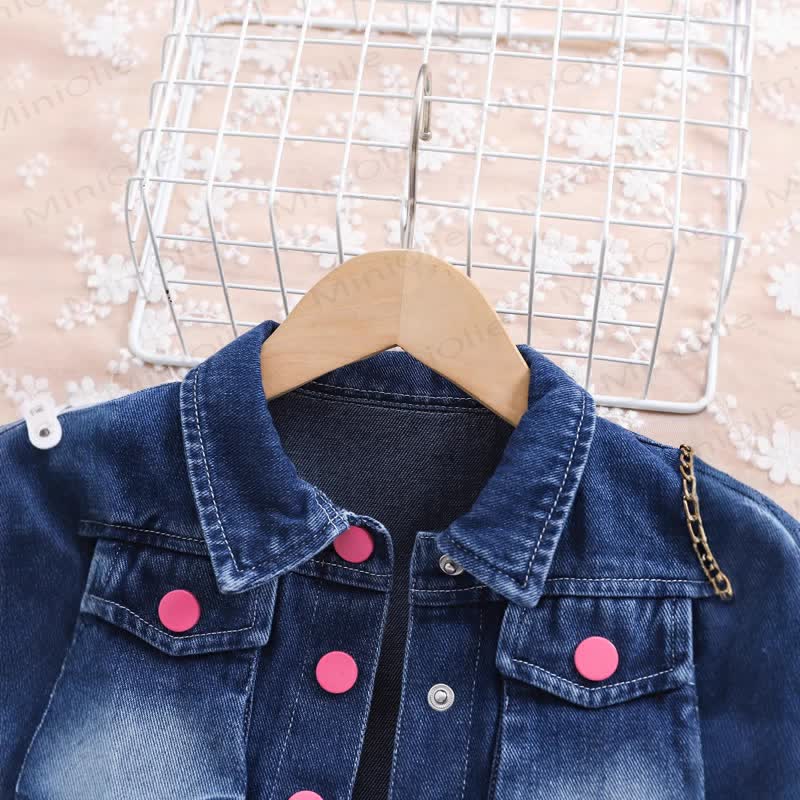 Toddler Girl Denim Jacket and Skirt 2-piece Set - image 3