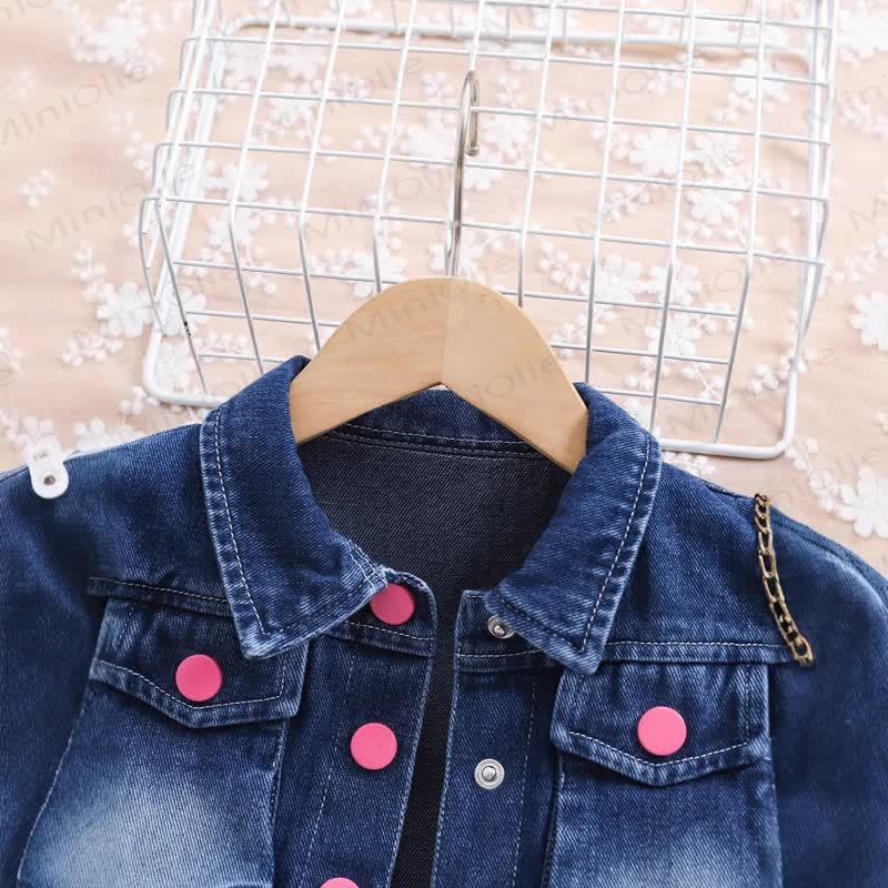 Toddler Girl Denim Jacket and Skirt 2-piece Set - image 3