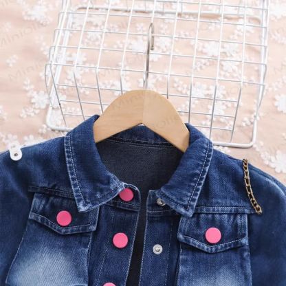 Toddler Girl Denim Jacket and Skirt 2-piece Set - image 3
