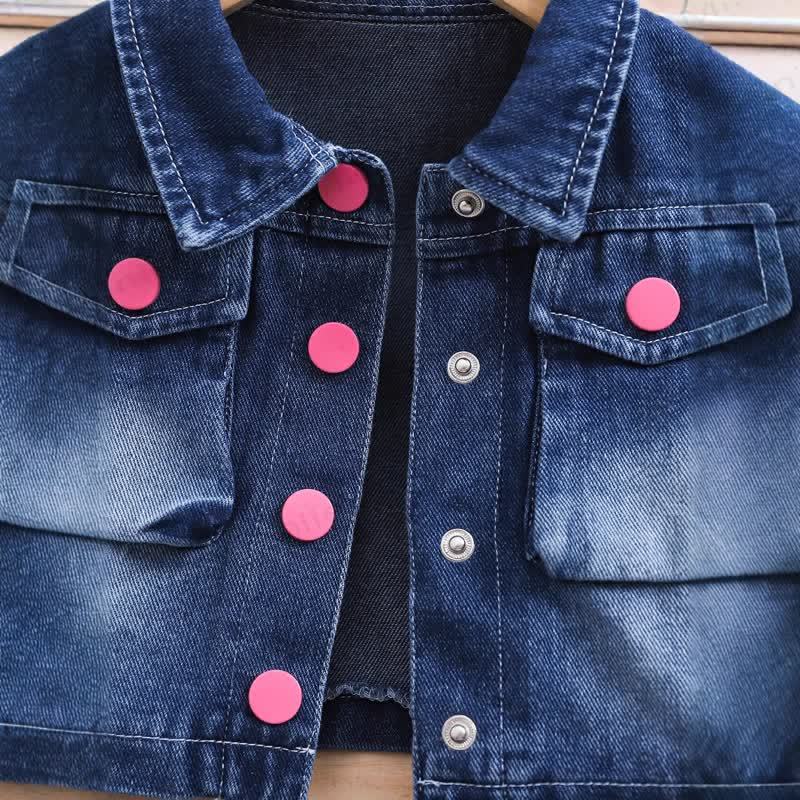 Toddler Girl Denim Jacket and Skirt 2-piece Set - image 4