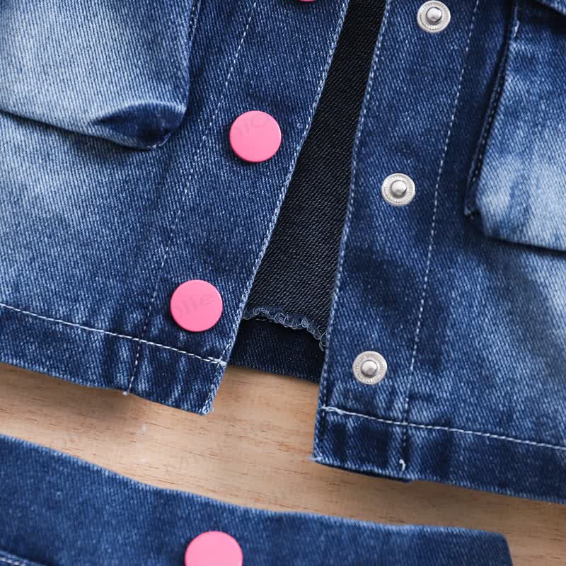 Toddler Girl Denim Jacket and Skirt 2-piece Set - image 5