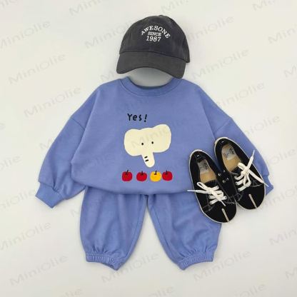 Toddler Aniaml Print Sweatshirt and Jogger 2-piece Set - Blue - 4-5T - image 3