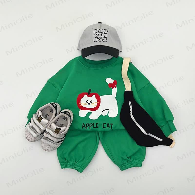 Toddler Aniaml Print Sweatshirt and Jogger 2-piece Set - Green - 4-5T - image 4