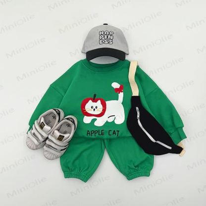 Toddler Aniaml Print Sweatshirt and Jogger 2-piece Set - Green - 4-5T - image 4