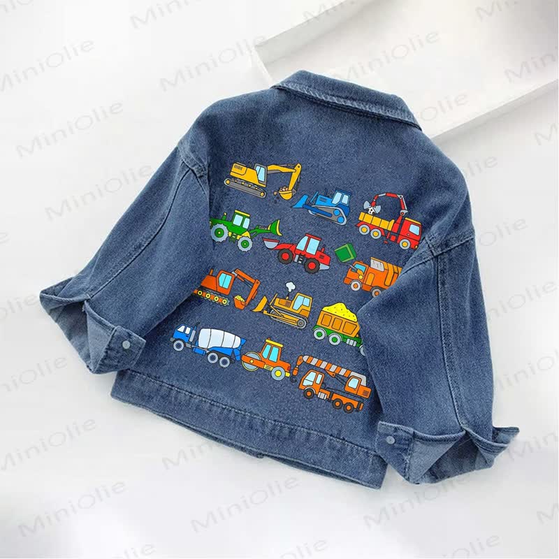 Toddler Kid Various Excavator Print Denim Jacket - image 2
