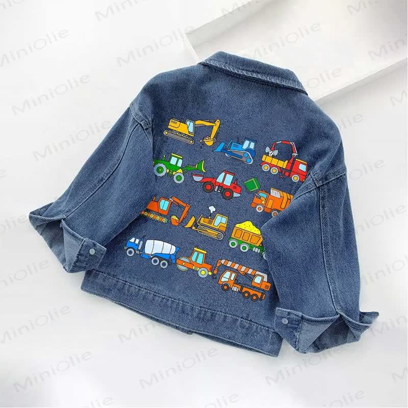 Toddler Kid Various Excavator Print Denim Jacket - image 2