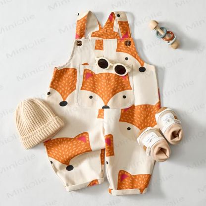 Baby Toddler Fox Print Overalls - image 2