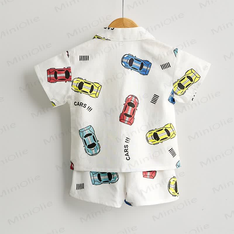 Toddler Boys Cars Print Shirt and Shorts 2-piece Set - image 3