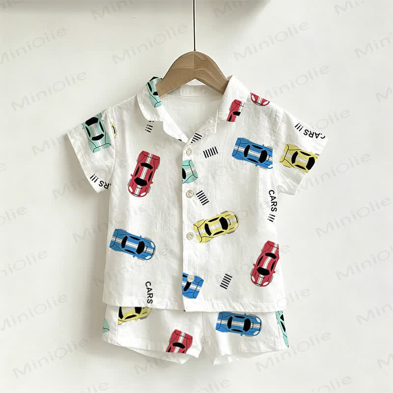 Toddler Boys Cars Print Shirt and Shorts 2-piece Set - image 2