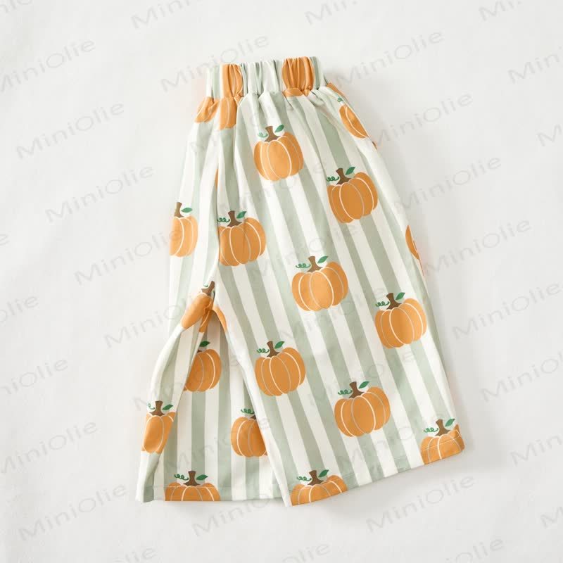 Baby Green Striped Pumpkin Print Pants - image 4