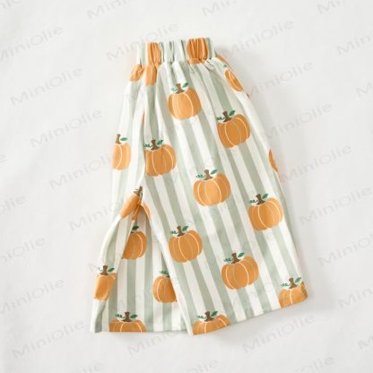 Baby Green Striped Pumpkin Print Pants - image 4